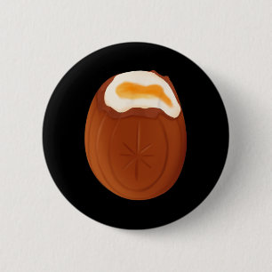 クリームエッグチョコレートイースター予測できな風変わりおもしろい 缶バッジ