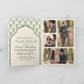 クリームエメラルドグリーンイカットオールインワンインディアン結婚ズ 招待状 (内部)