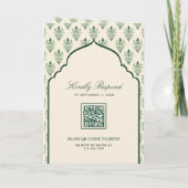 クリームエメラルドグリーンイカットオールインワンインディアン結婚ズ 招待状 (裏面)