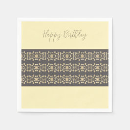 クリームエレガントとトープ スタンダードカクテルナプキン