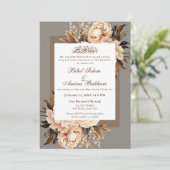 クリームエレガントとブラウンフローライスラーム結婚ズ 招待状 (スタンド正面)