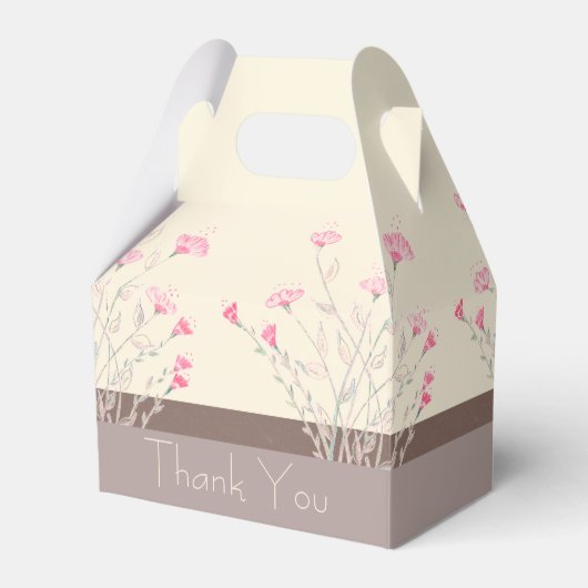 クリームエレガントと茶色のピンクのフローラ フェイバーボックス (正面サイド)