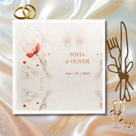 クリームエレガントと赤いケシ結婚ス スタンダードランチョンナプキン