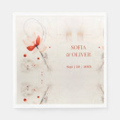 クリームエレガントと赤いケシ結婚ス スタンダードランチョンナプキン (正面)