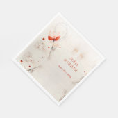 クリームエレガントと赤いケシ結婚ス スタンダードランチョンナプキン (角)