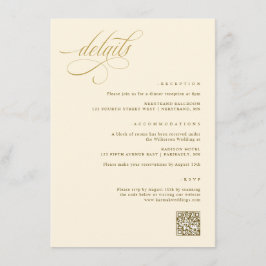 クリームエレガントと金ゴールド結婚の詳細 エンクロージャーカード