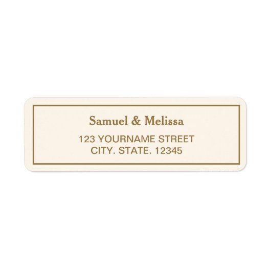 クリームエレガントと金ゴールド結婚の ラベル (正面)