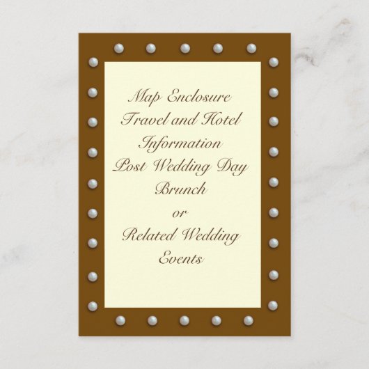 クリームエレガントエンクロージャカードに真珠 エンクロージャーカード (正面)