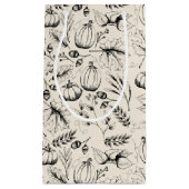 クリームエレガントオータムハーベストカボチャ紅葉 スモールペーパーバッグ (正面)