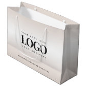 クリームエレガントグラディエントシックカスタムビジネスロゴ ラージペーパーバッグ (正面アングル)