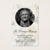 クリームエレガントバラ写真記念祈りの言葉カード (正面)