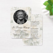 クリームエレガントバラ写真記念祈りの言葉カード (デスク)