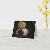 クリームエレガントパープルアイリスフローラ写真 カード (黄色い花)