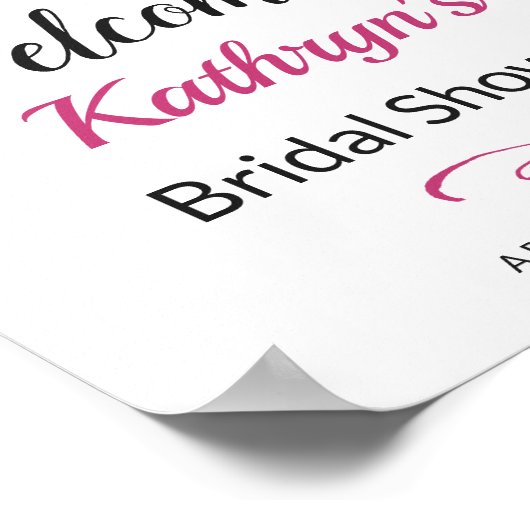 クリームエレガントパープルフラワーズブライダルシャワー標識 ポスター (角)