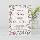 クリームエレガントフローラベビーシャワー招待状 招待状 (スタンド正面)
