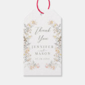 クリームエレガントメドウワイルドフラワー結婚の感謝 ギフトタグ (正面)