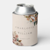 クリームエレガント秋の水の色の花結婚の数 缶クーラー (缶正面)