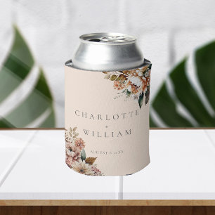 クリームエレガント秋の水の色の花結婚の数 缶クーラー