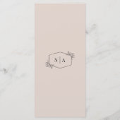 クリームエレガント色モノグラム結婚のメニュー メニュー (裏面)