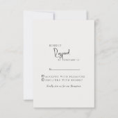 クリームエレガント赤面フローラウェディングRSVP 出欠カード (正面)