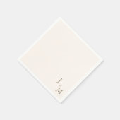 クリームエレガント金ゴールドモノグラ結婚ム スタンダードカクテルナプキン (角)