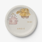 クリームオガールボホベイビーシャワー ペーパープレート (正面)