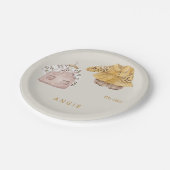 クリームオガールボホベイビーシャワー ペーパープレート (アングル)