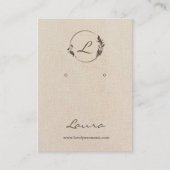 クリームオフホワイトイヤリングディスプレイカード 名刺 (正面)