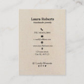 クリームオフホワイトイヤリングディスプレイカード 名刺 (裏面)