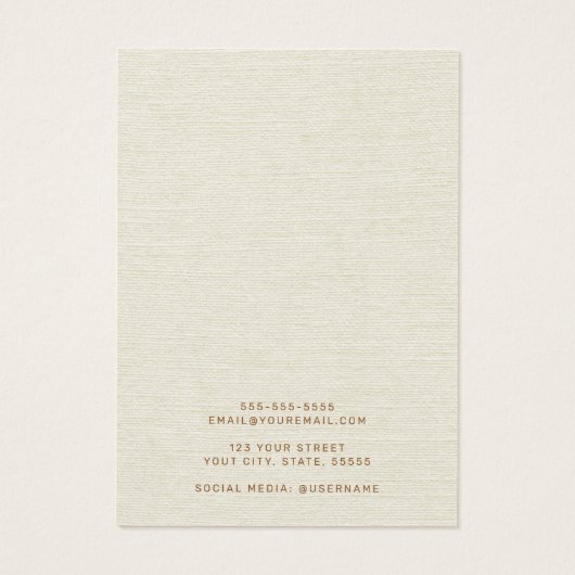 クリームオフホワイトリネンのイヤリングディスプレイカード (裏面)