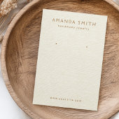 クリームオフホワイトリネンのイヤリングディスプレイカード