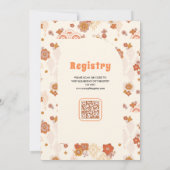 クリームオレンジグルービーレトロワイルドフラワーベビーシャワー 招待状 (裏面)