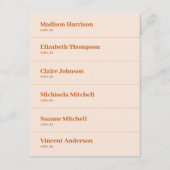 クリームオレンジレトロボホ結婚の座席表DIY 招待状 (正面)