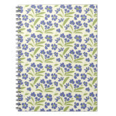 クリームオーガニック0111A上の流れるフローラブルーグリーン ノートブック (正面)