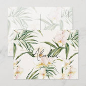 クリームオーキッドフラワーズアロハ ポストカード (正面/裏面)