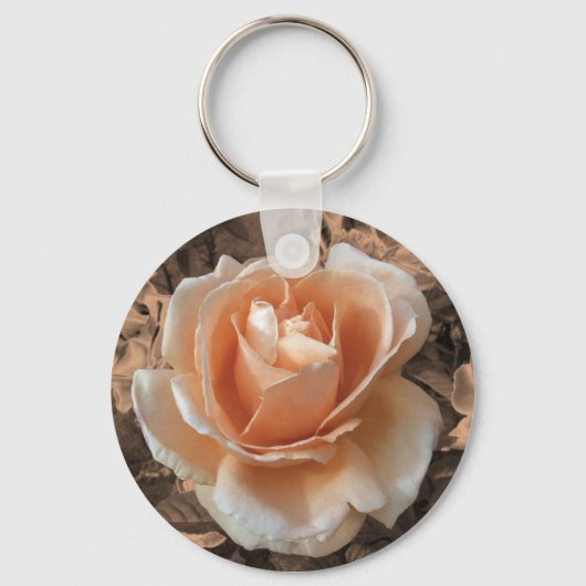 クリームオ芸術的レンジバラ写真 キーホルダー (正面)