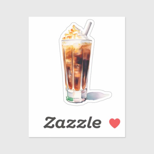 クリームカクテルドリンク付き水色アイスコーヒー シール (シート)