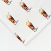 クリームカクテルドリンク付き水色アイスコーヒー フリースブランケット (角)