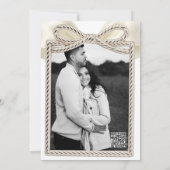 クリームカスケードラッフルボウタイキングノットブライダルシャワー 招待状 (裏面)