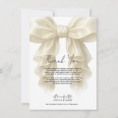 クリームカスケードラッフルボウブライダル結婚ズサンキュー 招待状 (正面)
