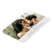 クリームカップル写真結婚式の日付を保存 マグネット (左側)