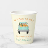 クリームカボンプキンオンウェイファームトラック秋ベビーシャワー 紙コップ (正面)