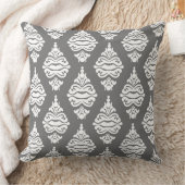 クリームカラーとグレーダマスクソファクッション クッション (ブランケット)