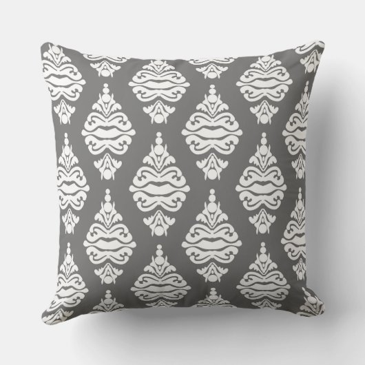 クリームカラーとグレーダマスクソファクッション クッション (裏面)