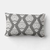 クリームカラーとグレーダマスクソファクッション ランバークッション (裏面)