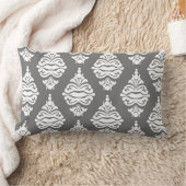 クリームカラーとグレーダマスクソファクッション ランバークッション (ブランケット)