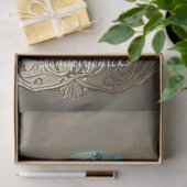 クリームカラーキャットティール(緑がかった色)ハットパールデコップページ 薄葉紙 (ギフト)