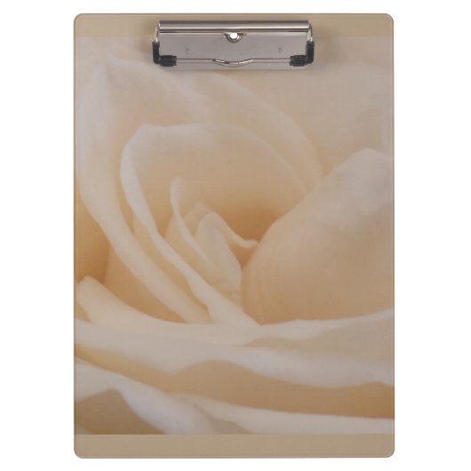 クリームカラーバラクローズアップ クリップボード (正面)