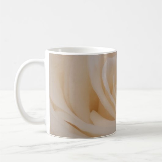 クリームカラーバラクローズアップ コーヒーマグカップ (左)