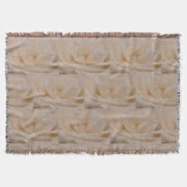 クリームカラーバラクローズアップ スローブランケット